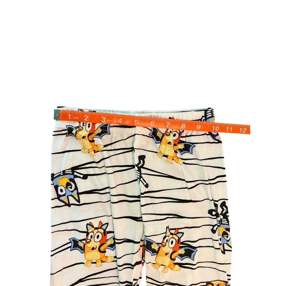 Bluey‎ Halloween Pajamas Set Kids Size 10 Cotton Bat Skeleton Bingo White Stripe